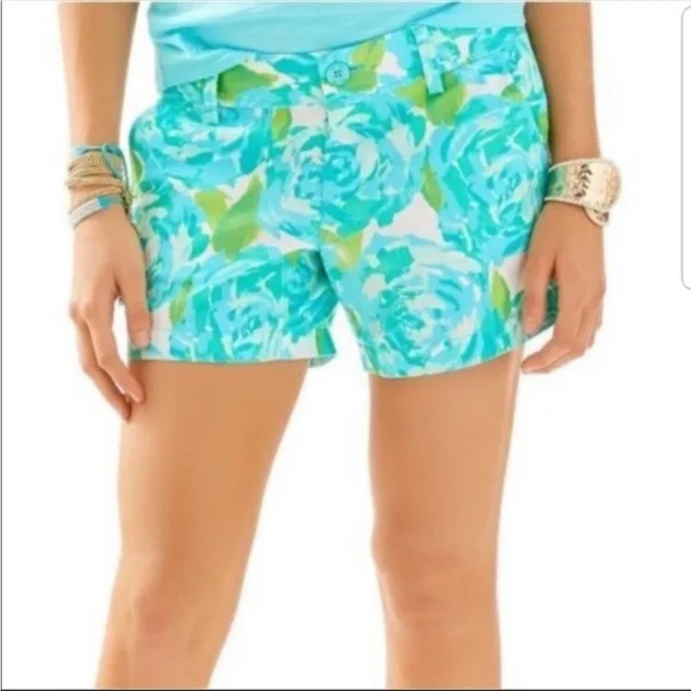 Lilly Pulitzer Callahan Textured Shorts Poolside Blue Size 00